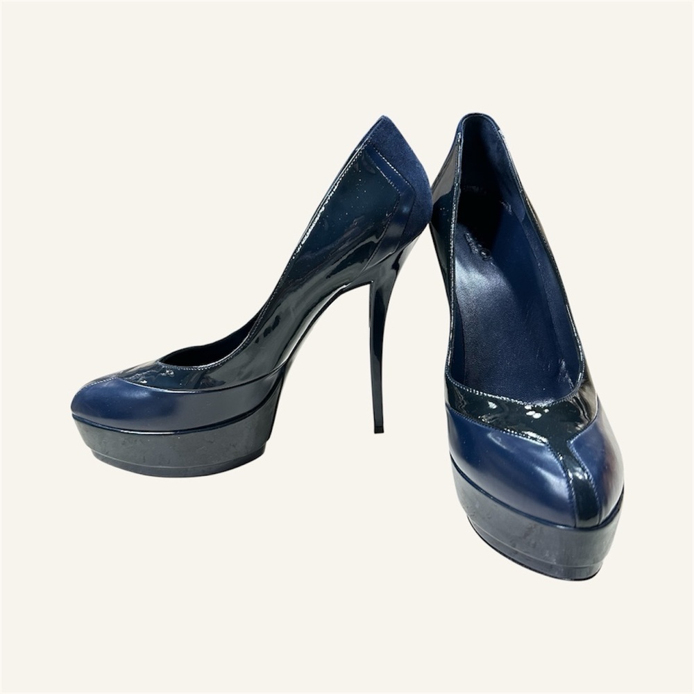 GUCCI Stiletto Platform Pumps Navy Blue Size 39🌸